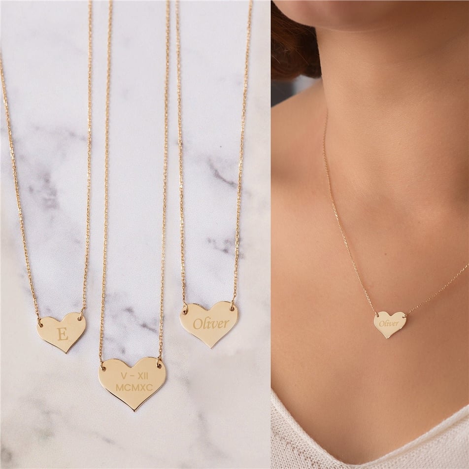 Solid Gold Heart Necklace