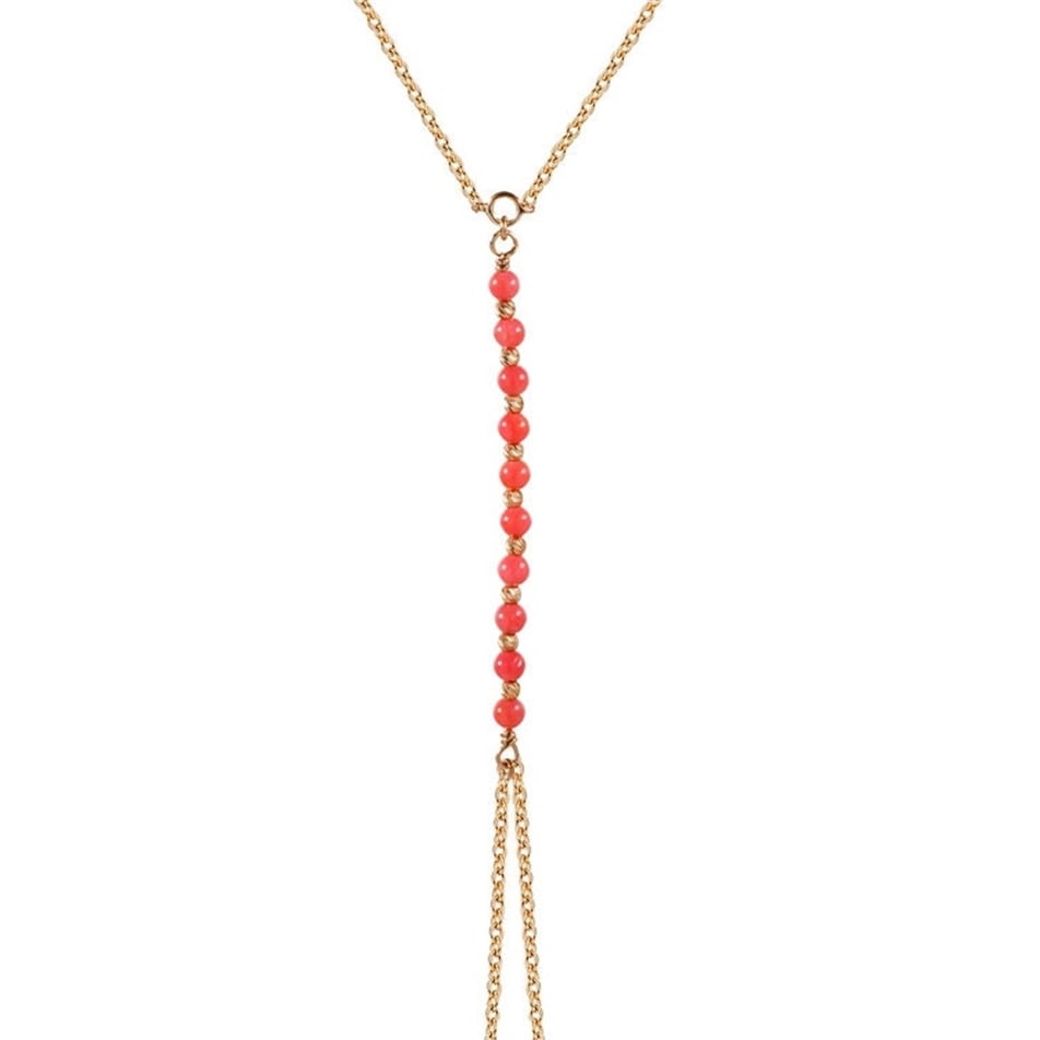 Solid Gold Coral Ring Bracelet