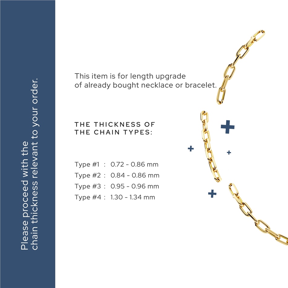 Solid Gold Cable Chain Length Upgrade