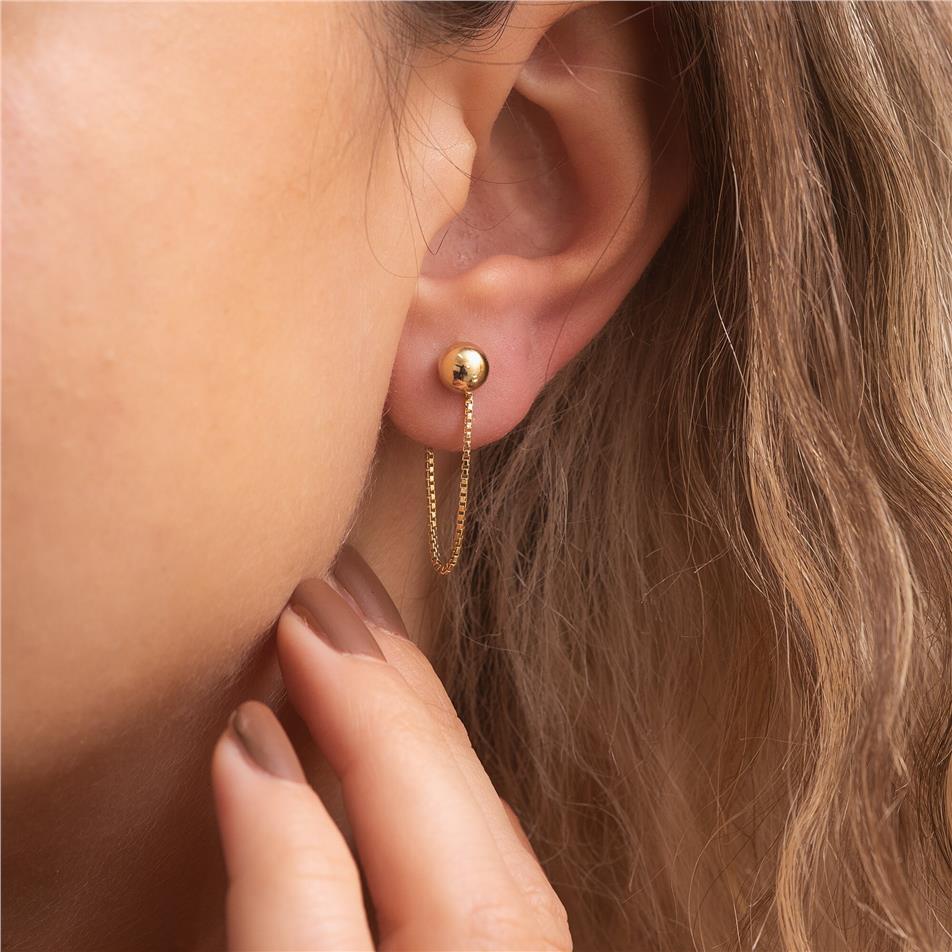 Solid Gold Convertible Single Earring Chain