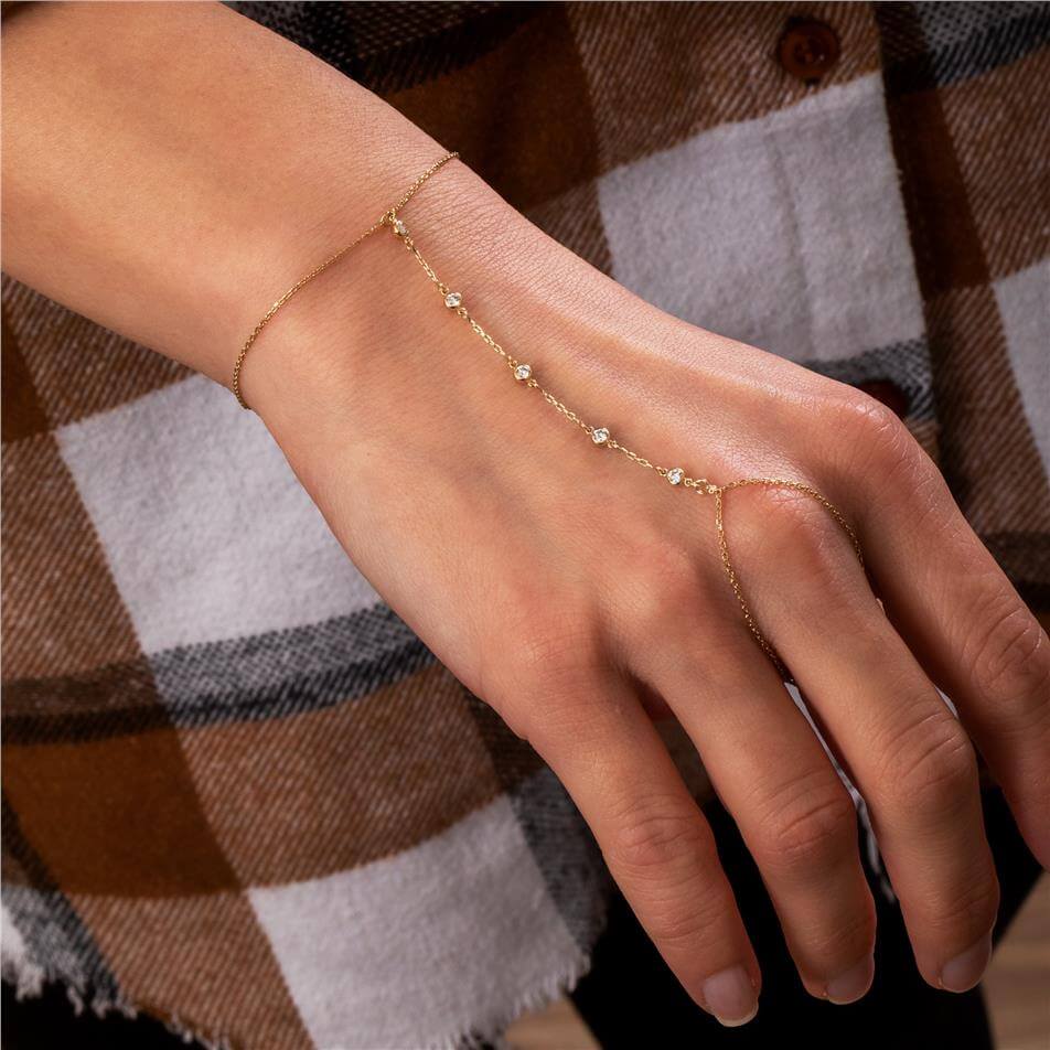 Solid Gold Diamond Ring Bracelet