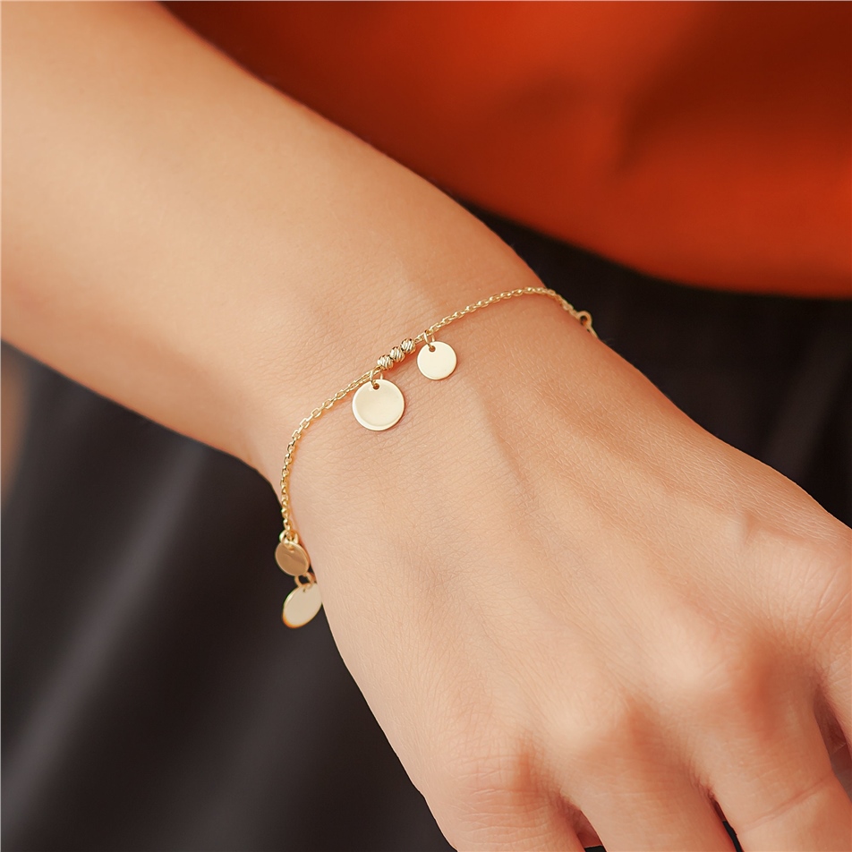 Solid Gold Multiple Disc Bracelet
