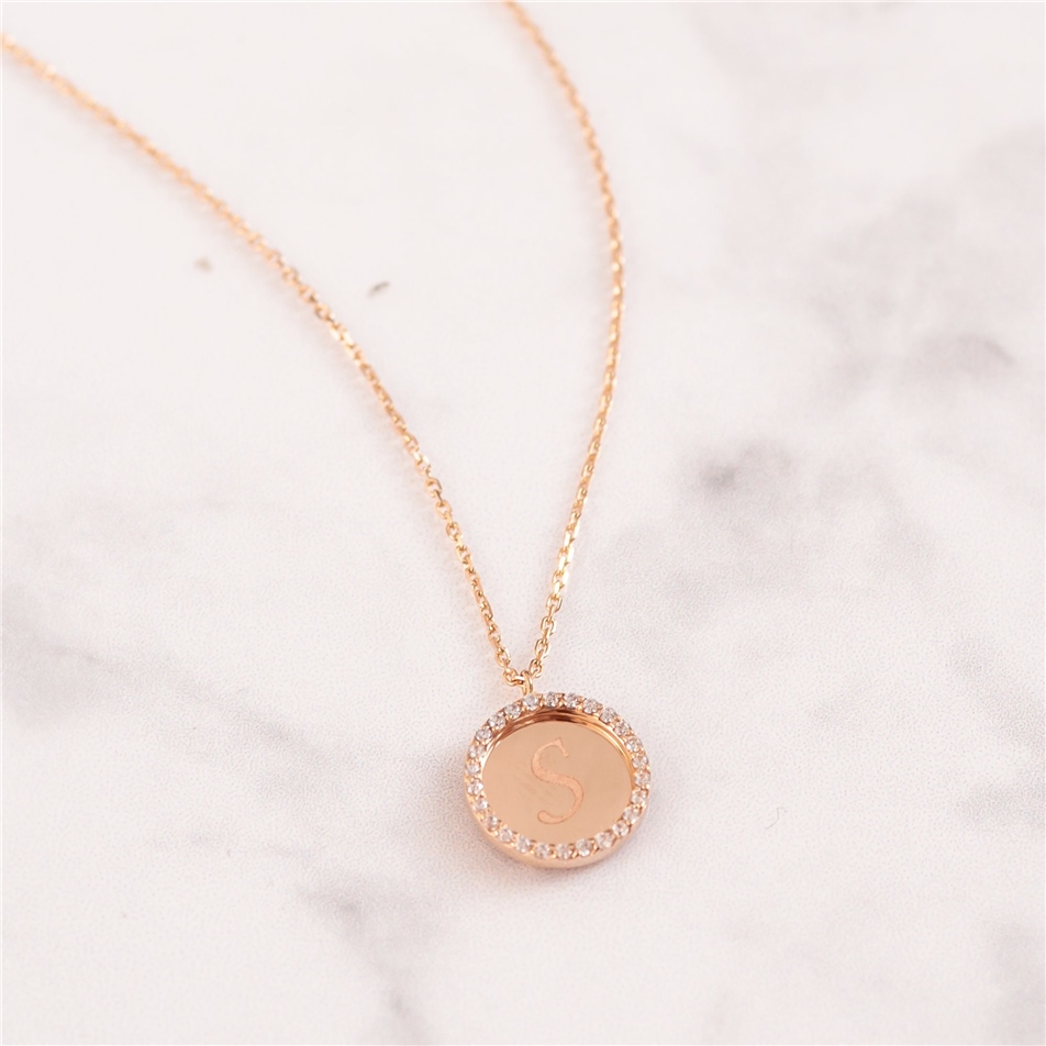 Solid Gold Disc Medallion Necklace