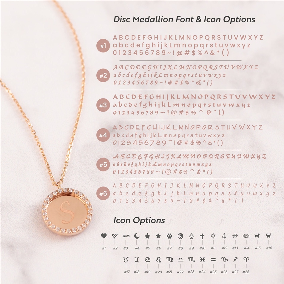 Solid Gold Disc Medallion Necklace