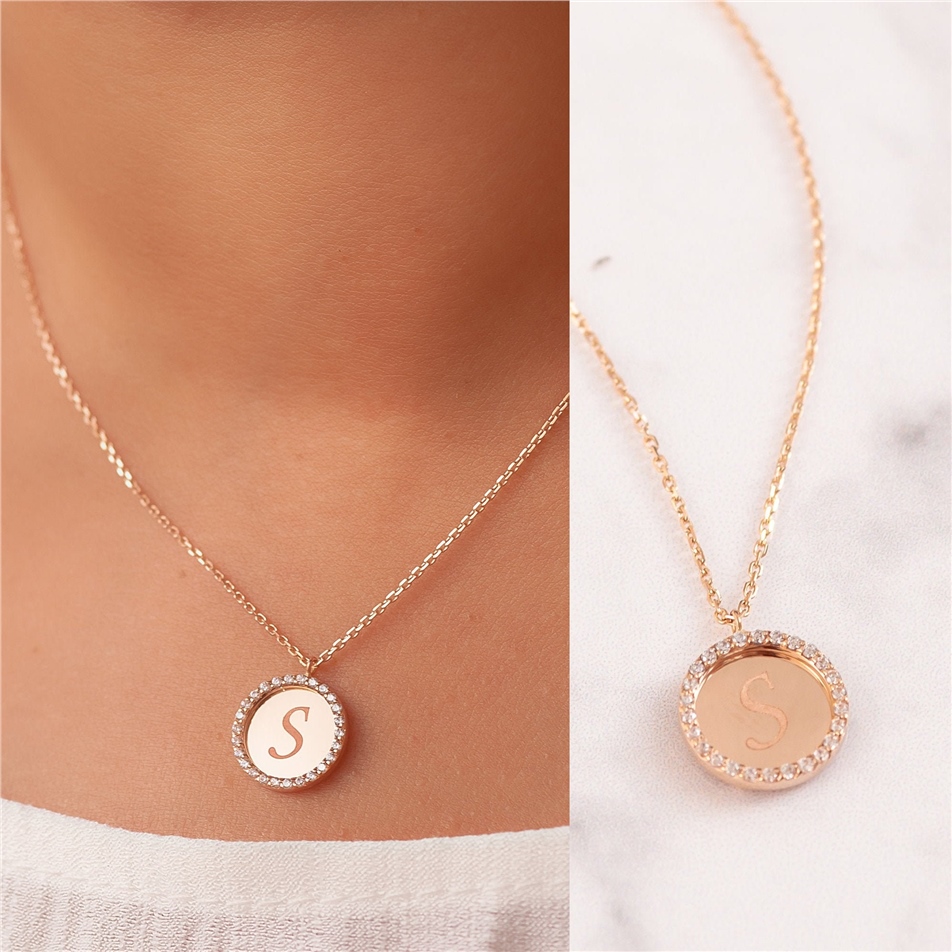 Solid Gold Disc Medallion Necklace