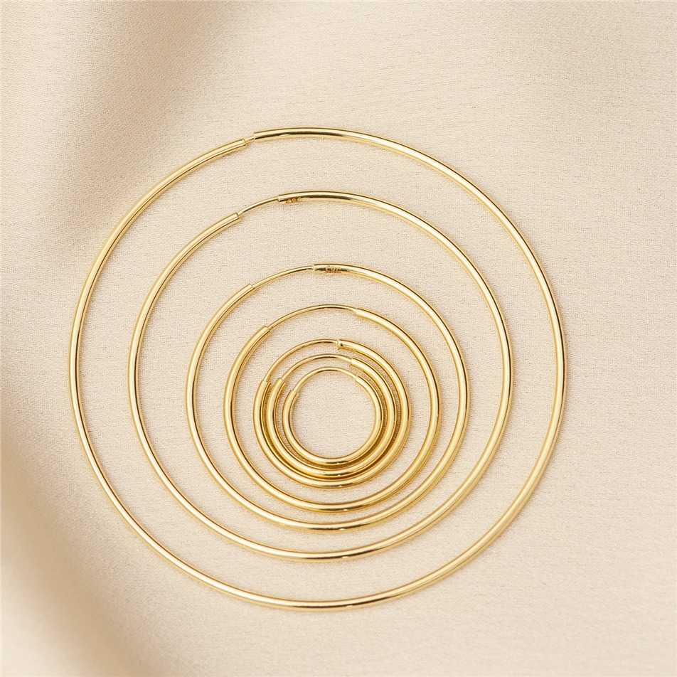 Solid Gold Endless Hoop Earrings