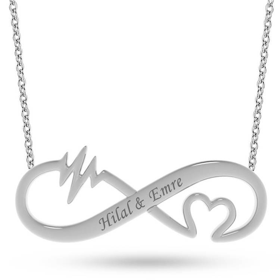 Altın Kalpli Sonsuzluk Kolye