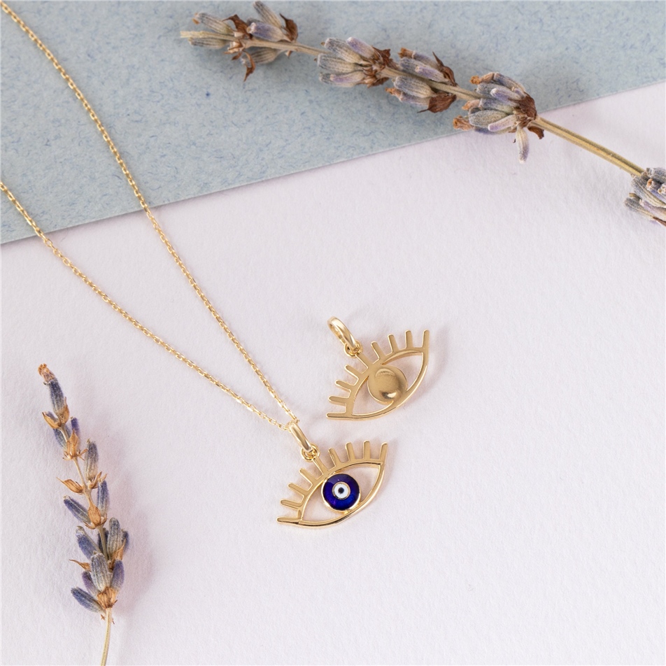 Solid Gold Dainty Horus Eye Necklace