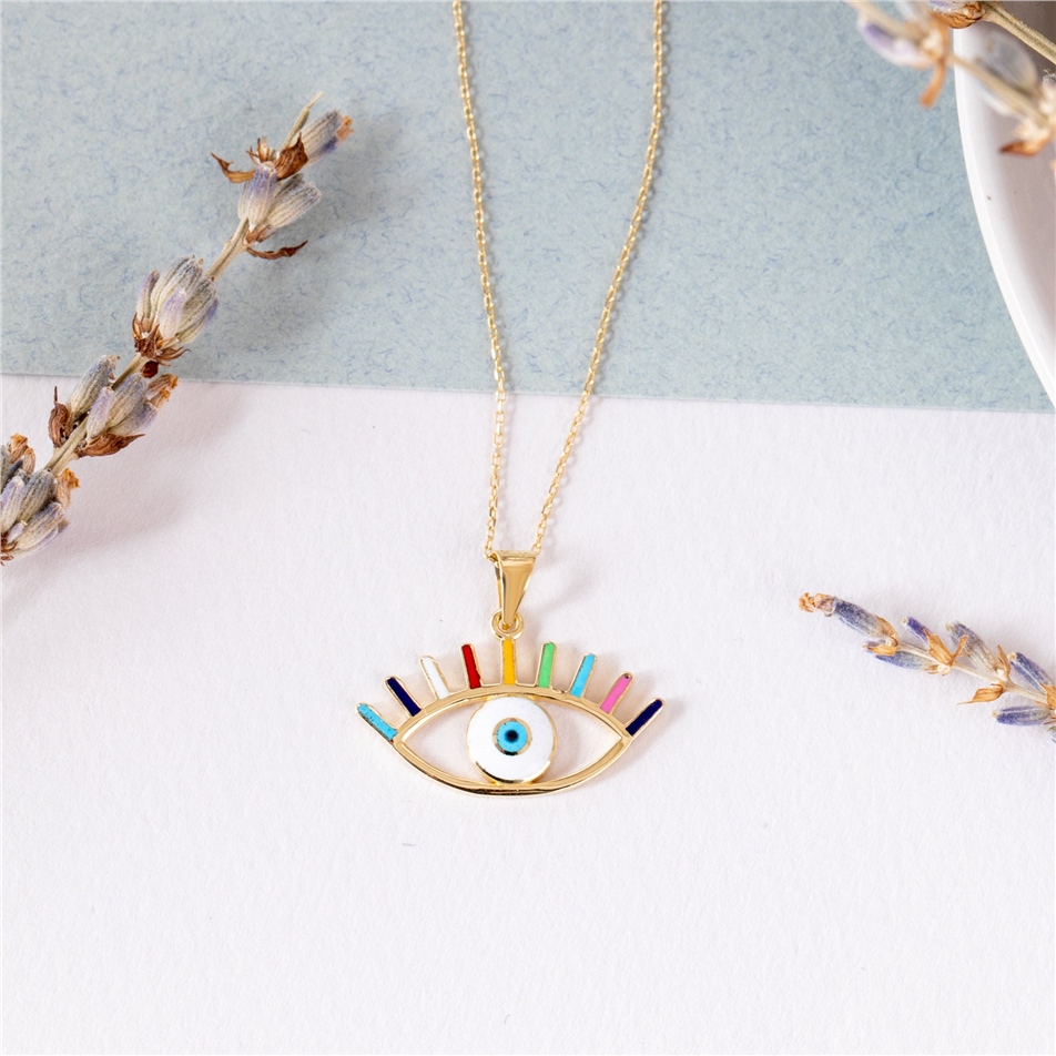Solid Gold Horus Eye Necklace