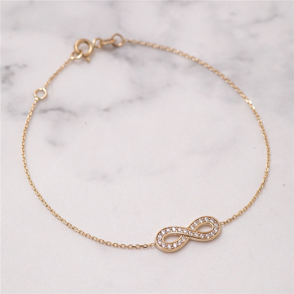Solid Gold Love Infinity Bracelet