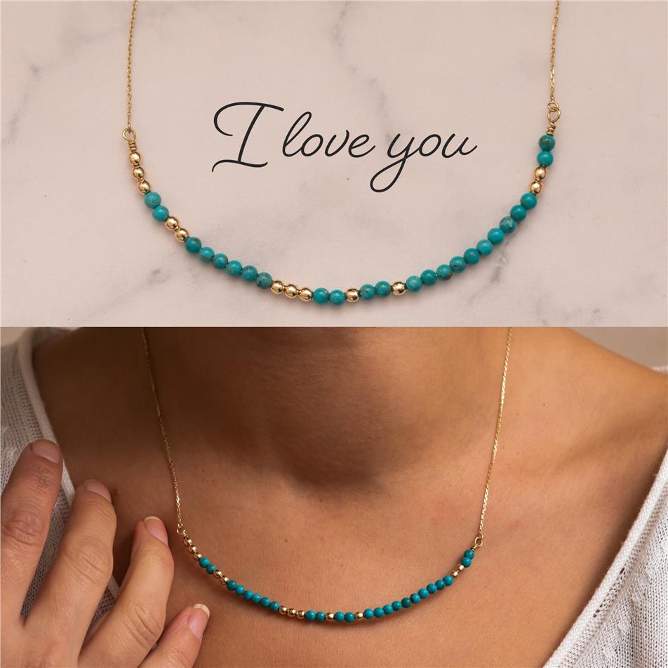 Altın Mors Alfabeli Kolye