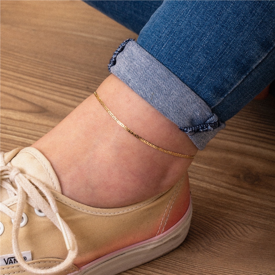 Solid Gold Mariner Chain Anklet