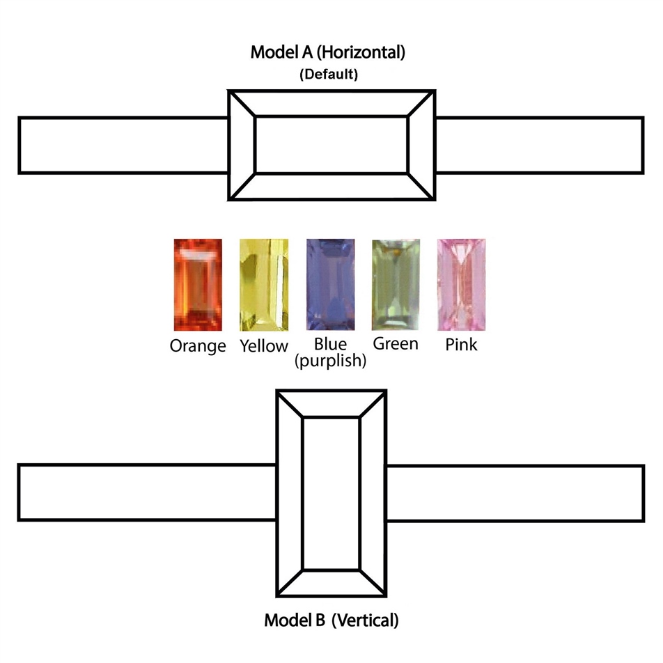 Solid Gold Baguette Sapphire Ring