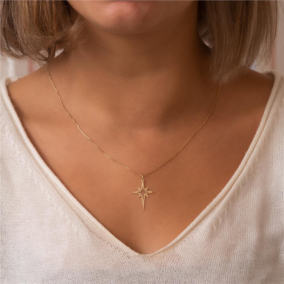 Altın Kuzey Yıldızı Kolye