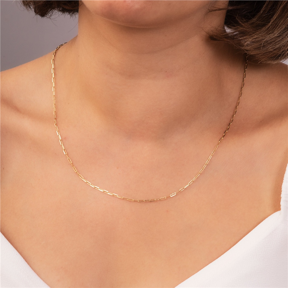 Solid Gold Paperclip Chain