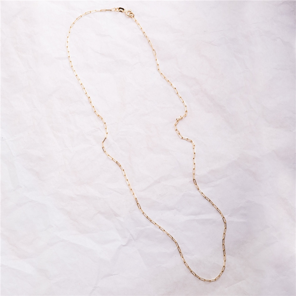 Solid Gold Paperclip Chain