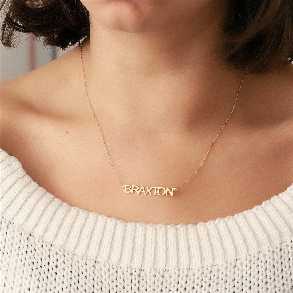 Solid Gold Personalized Name Necklace