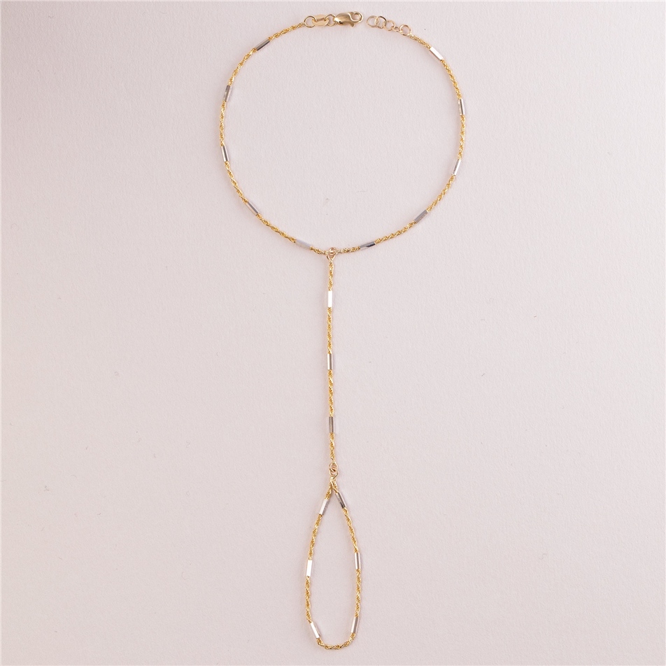 Solid Gold Chain Ring Bracelet