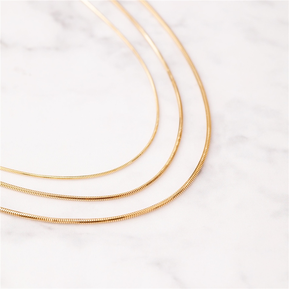 Solid Gold Snake Chain Necklace