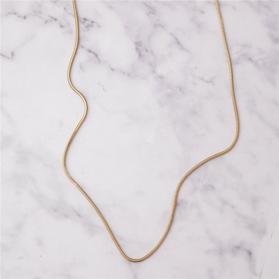Solid Gold Snake Chain Necklace