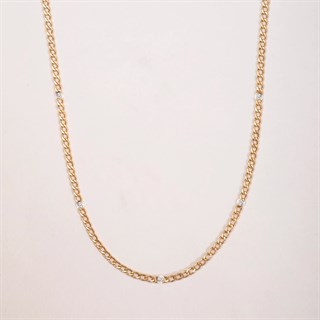 Solid Gold Cuban Chain Diamond Necklace