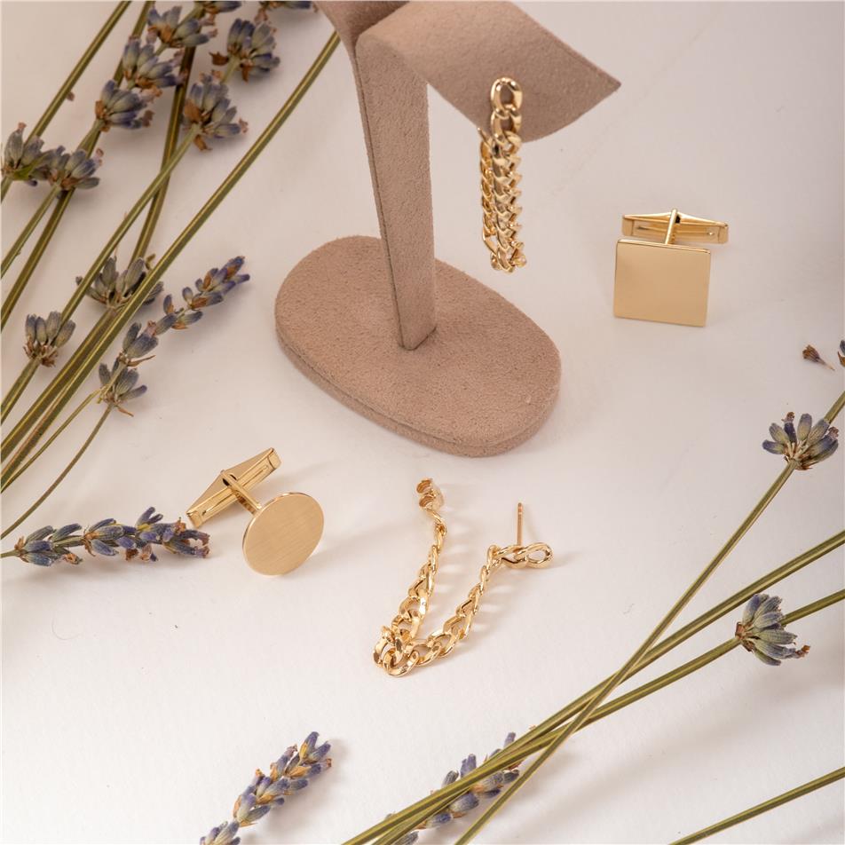 Solid Gold Curb Chain Earring