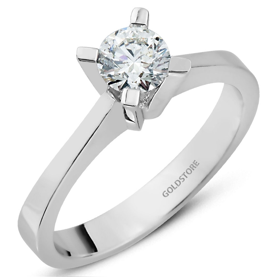 Solid Gold 0.4 ct Diamond Solitaire Classic Ring
