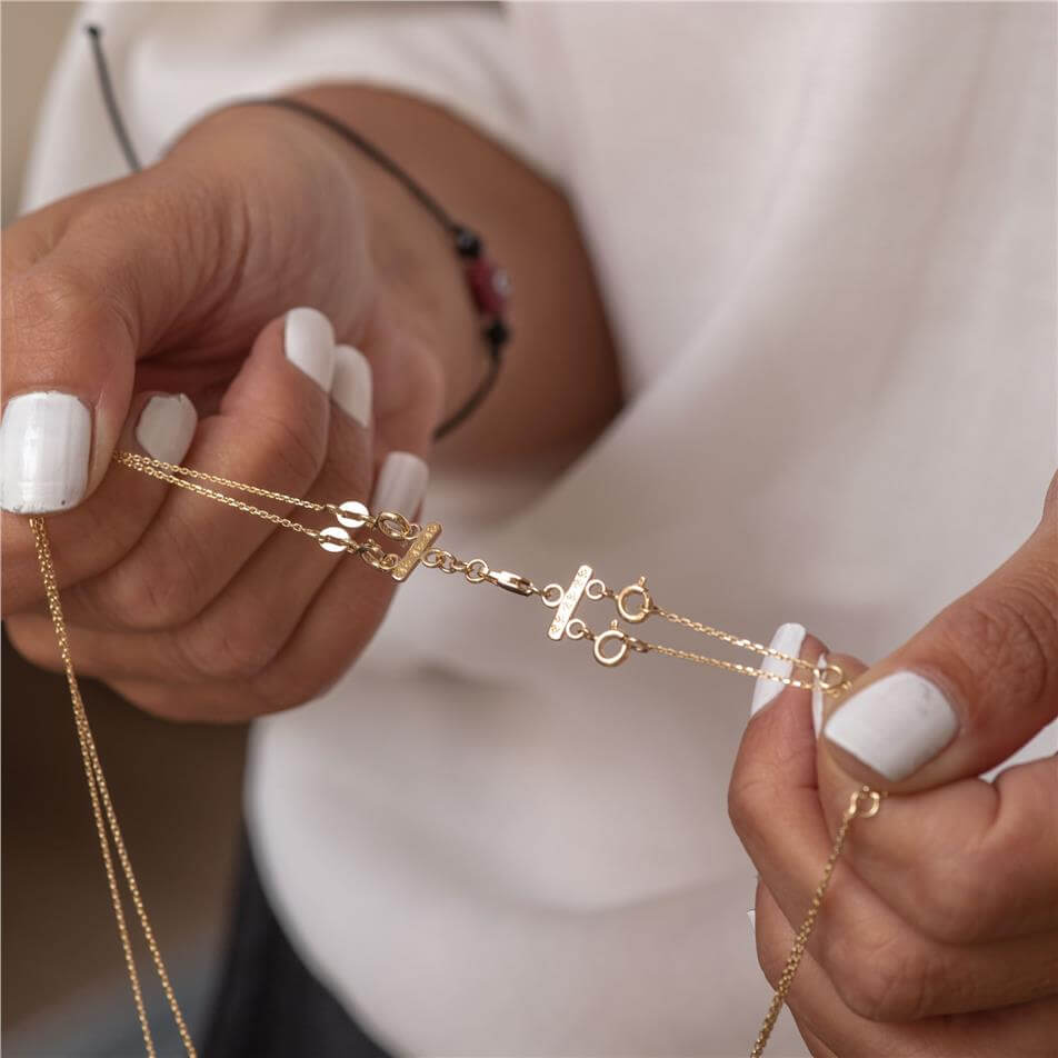 Solid Gold 2 Strand Separator Clasp