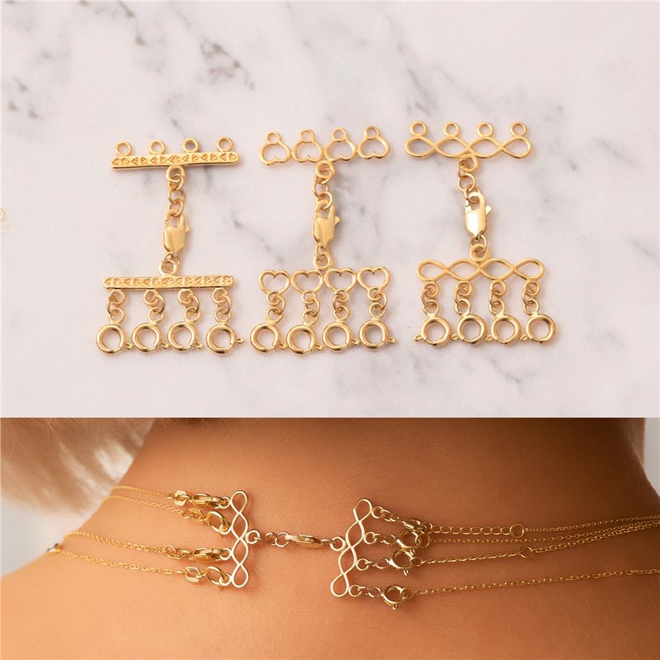 Solid Gold 4 Strand Clasp