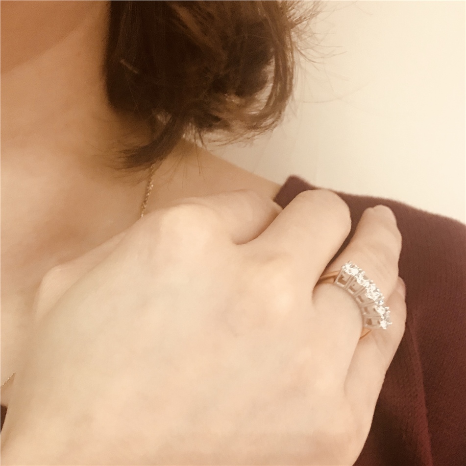 Solid Gold Five Stones Ring