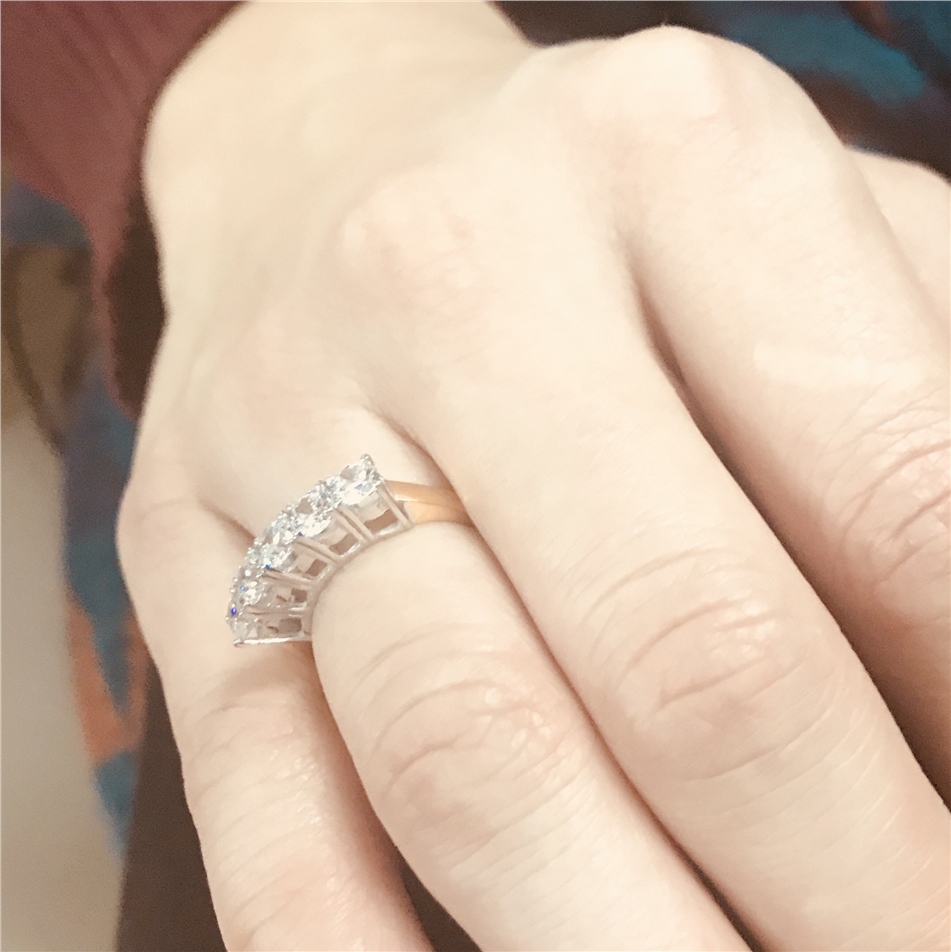 Solid Gold Five Stones Ring