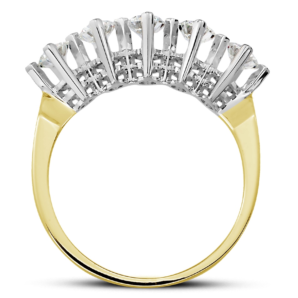 Solid Gold Five Stones Ring