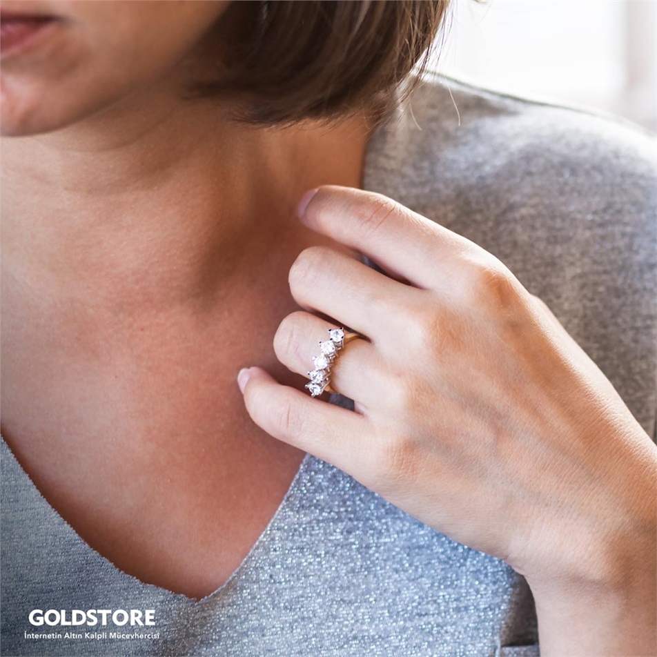 Solid Gold Five Stone Ring