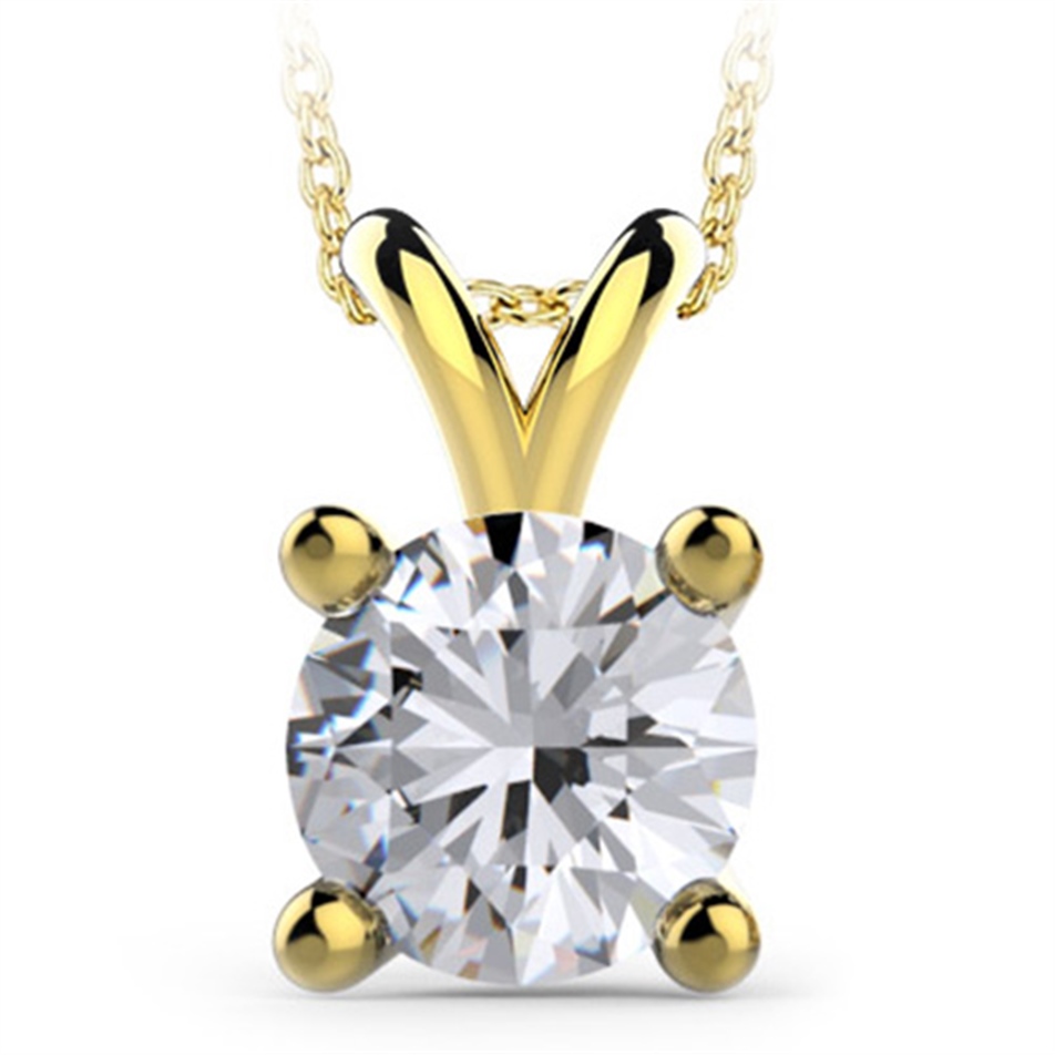 Solid Gold Solitaire Classic Necklace