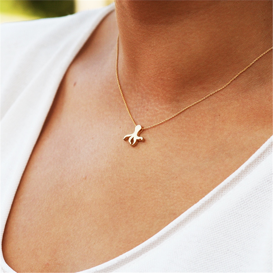 Solid Gold Octopus Necklace
