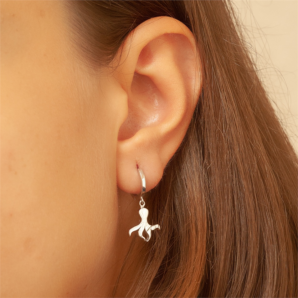 Solid Gold Octopus Earring