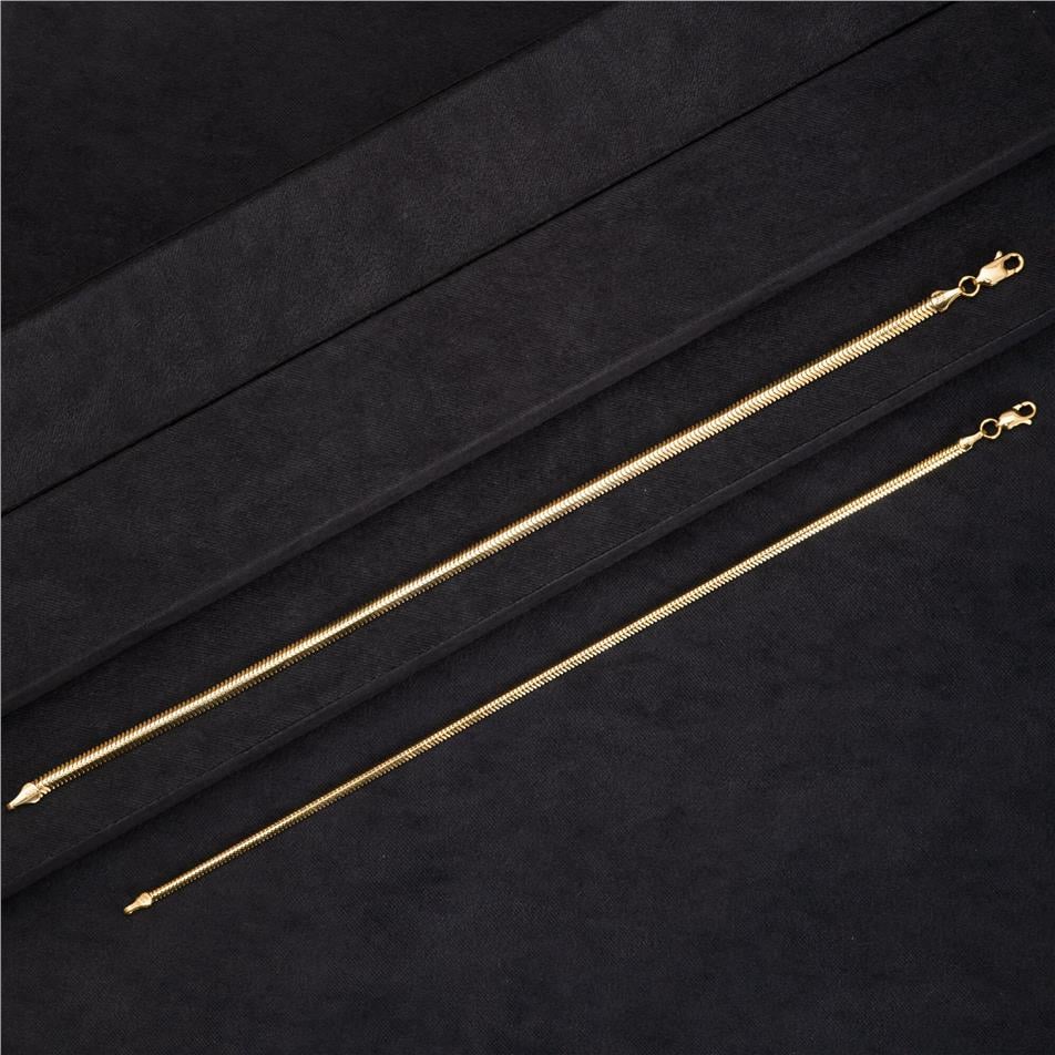 Solid Gold Herringbone Bracelet