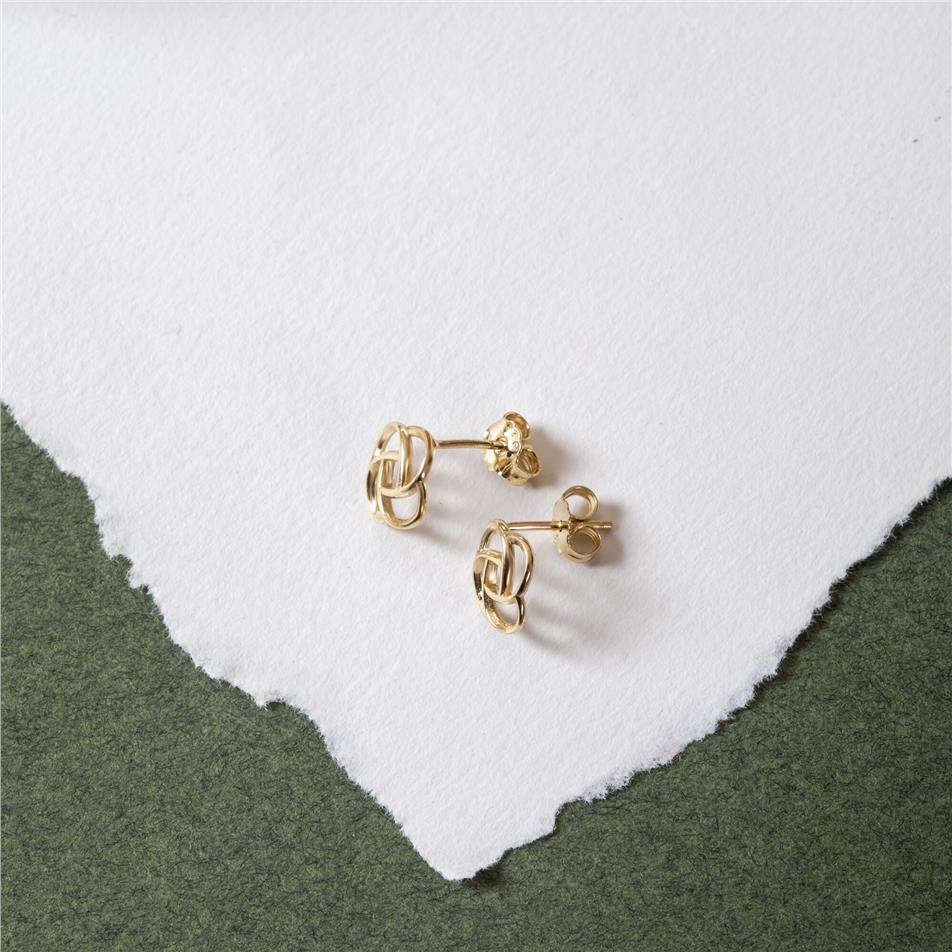 Solid Gold Celtic Knot Stud Earrings