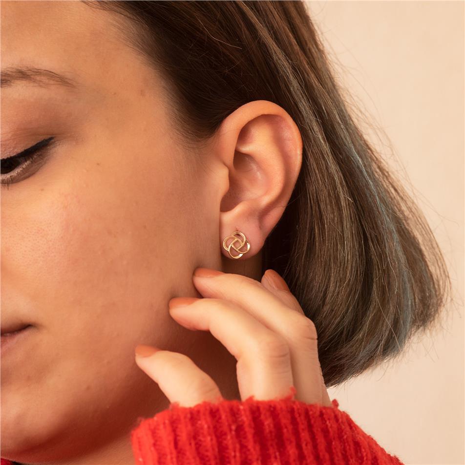 Solid Gold Celtic Knot Stud Earrings