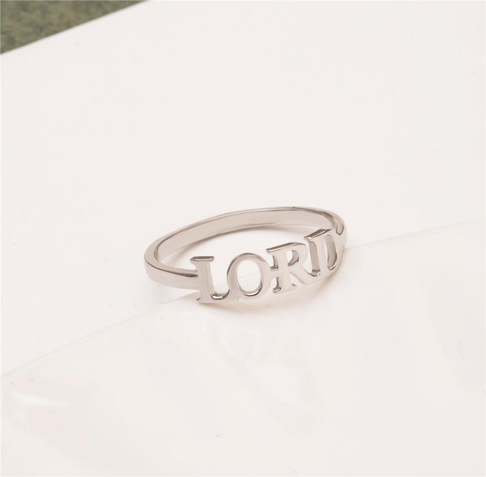 Solid Gold Uppercase Name Ring