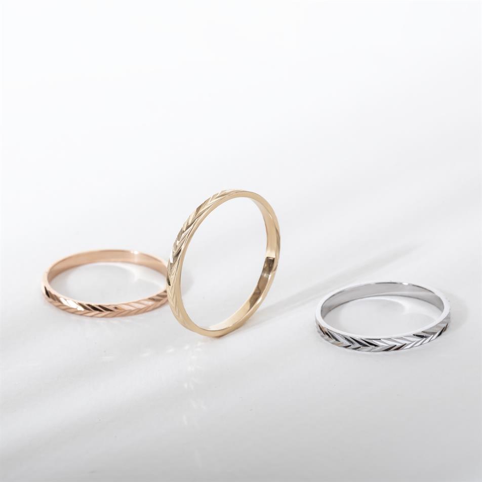 Solid Gold Herringbone Eternity Ring