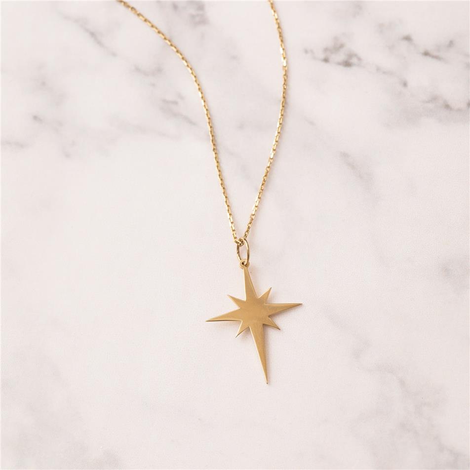 Solid Gold Northern Star Necklace