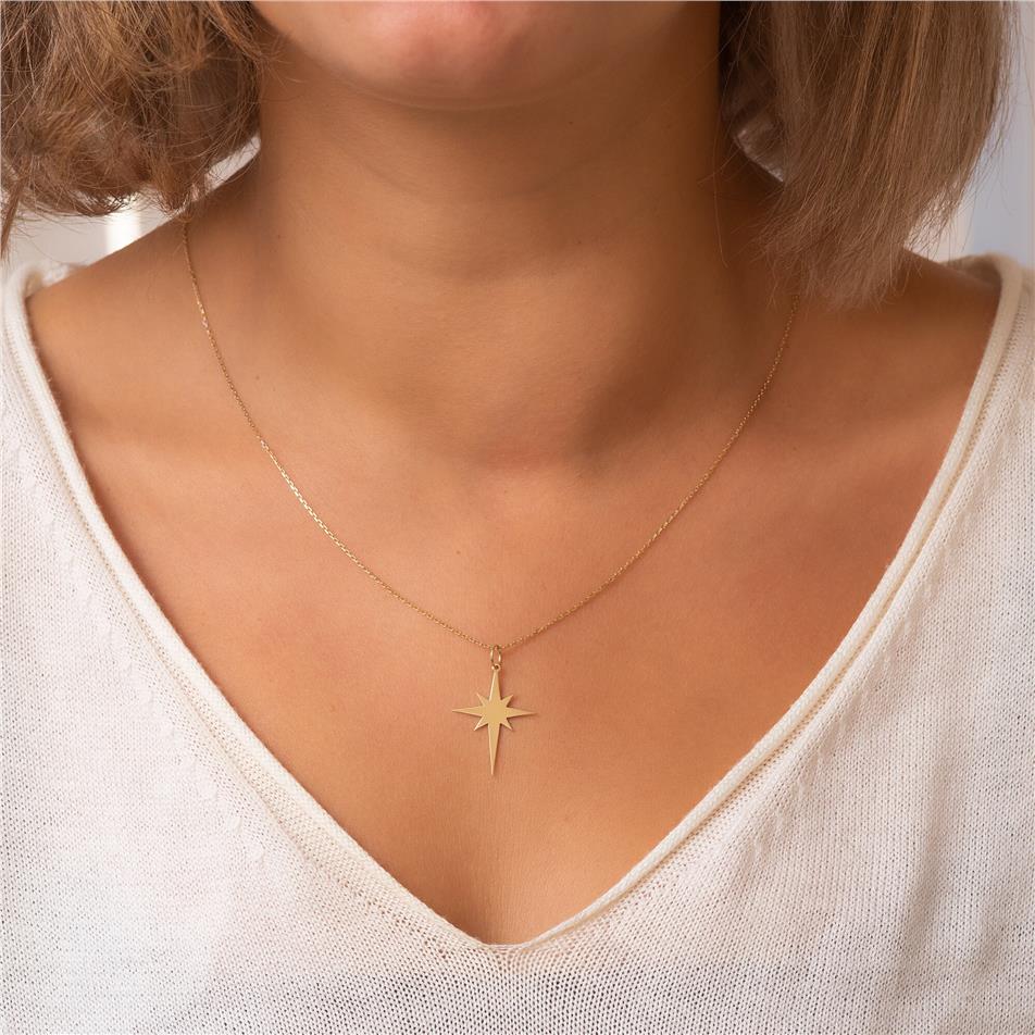 Solid Gold Northern Star Necklace