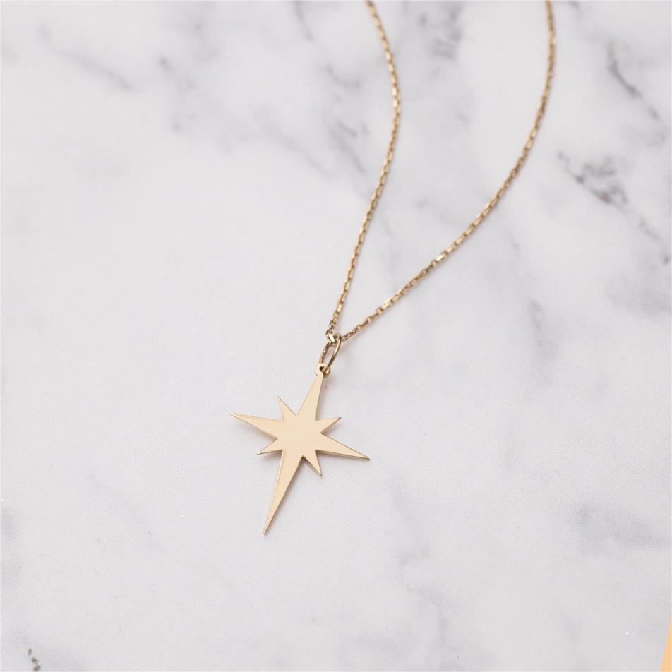 Solid Gold Northern Star Necklace