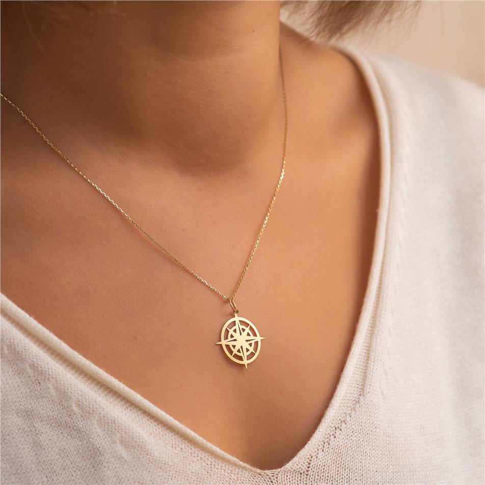 Solid Gold North Star Necklace