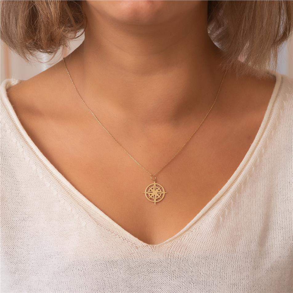 Solid Gold North Star Necklace
