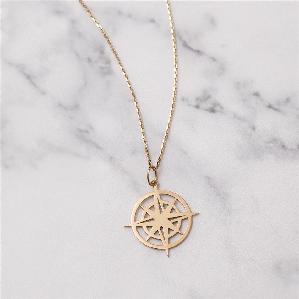 Solid Gold North Star Necklace