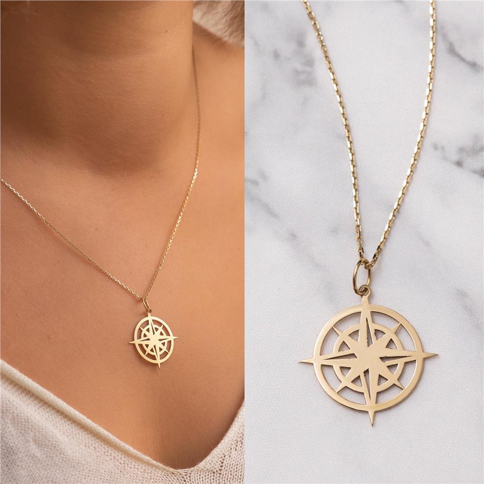 Solid Gold North Star Necklace
