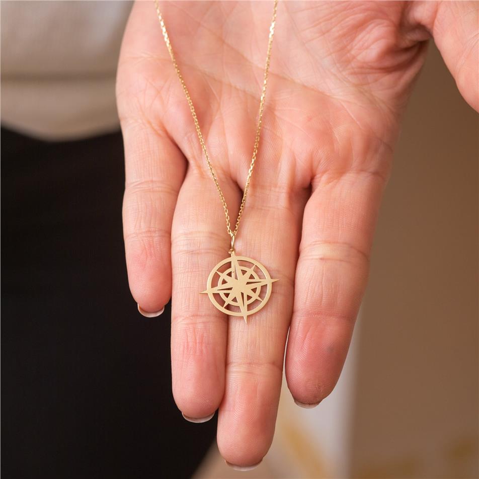 Solid Gold North Star Necklace