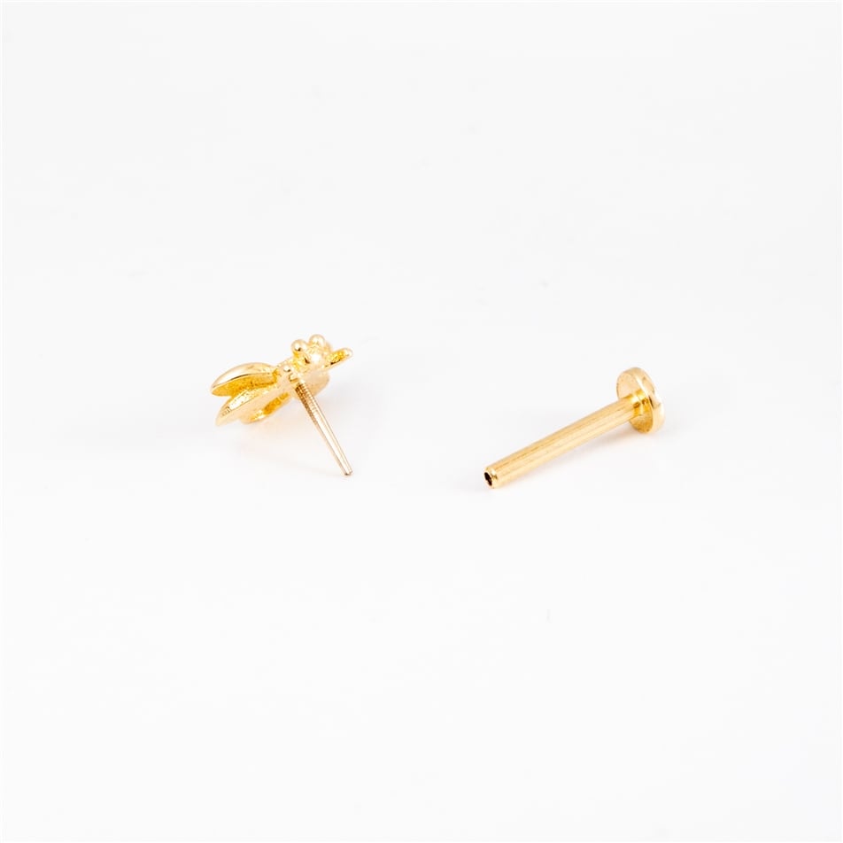 Solid Gold Bee Tragus Earring